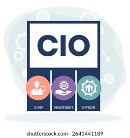 CIO Chief Investment Officer acronym. business concept background. vector illustration concept with keywords and icons. lettering illustration with icons for web banner, flyer, landing page