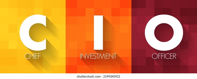 CIO Chief Investment Officer - job title for the board level head of investments within an organization, acronym text concept background