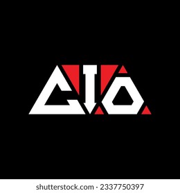 CIO triangle letter logo design with triangle shape. CIO triangle logo design monogram. CIO triangle vector logo template with red color. CIO triangular logo Simple, Elegant, and Luxurious design.