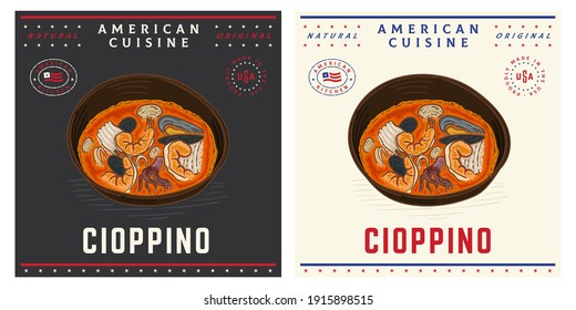 Cioppino fish stew soup american traditional dish