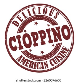 Cioppino grunge rubber stamp on white background, vector illustration