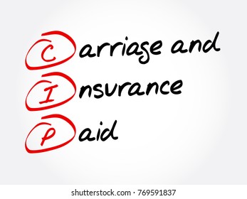 CIP - Carriage and Insurance Paid acronym, business concept background