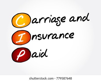 CIP - Carriage and Insurance Paid acronym, business concept background