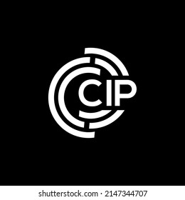 CIP letter logo design on black background. CIP creative initials letter logo concept. CIP letter design.
