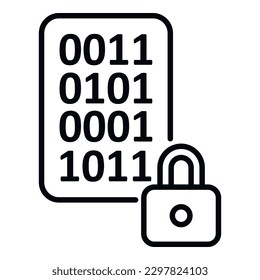 Cipher data number icon outline vector. Lock code. Enigma machine