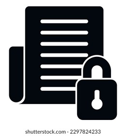 Cipher document icon simple vector. Data encryption. Lock code