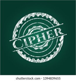 Cipher on blackboard. Vector Illustration. Detailed.