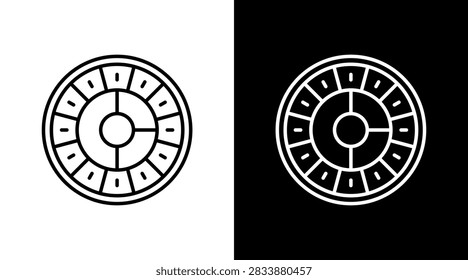 Cipher Outline White Icon Set Design