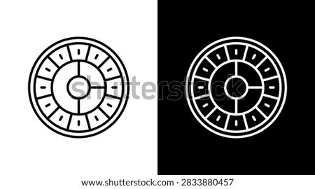 Cipher Outline White Icon Set Design