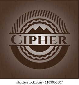Cipher retro wood emblem