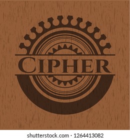 Cipher retro wood emblem