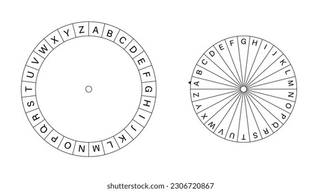 Cipher wheel template. Clipart image