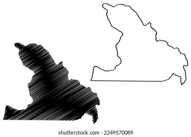 Cipo municipality (Bahia state, Municipalities of Brazil, Federative Republic of Brazil) map vector illustration, scribble sketch Cipó map