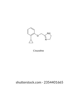 Cirazoline flache skelettale Molekularstruktur α1 Agonist Arzneimittel zur Behandlung von Vasokonstriktion. Vektorgrafik.