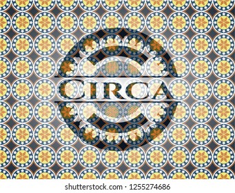 Circa arabesque style badge. arabic decoration.