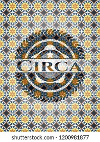 Circa arabic badge. Arabesque decoration.