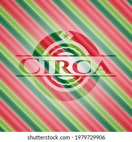 emblema de estilo navideño circa. Ilustración vectorial. Detallado. 