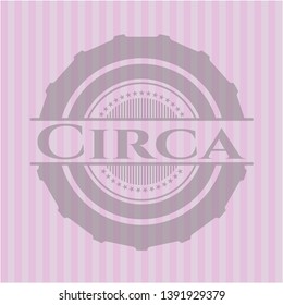 Circa pink emblem. Vector Illustration. Detailed.