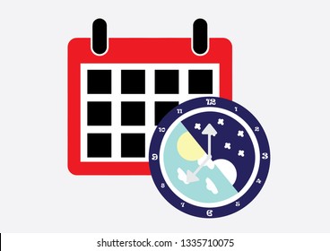 A circadian clock with calendar control activity in several day Time to sleep and time to wake up 