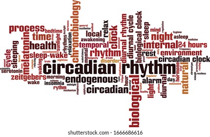 Circadian rhythm word cloud concept. Collage made of words about circadian rhythm. Vector illustration