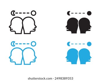 Circadian rhythms icon black and white vector outline sign