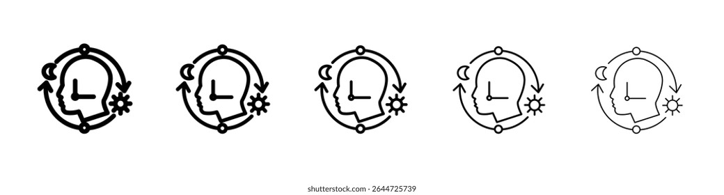 Ícone de ritmos circadianos ilustração plana definir logotipo
