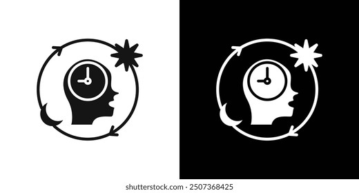 Circadian rhythms icon flat line symbol set.