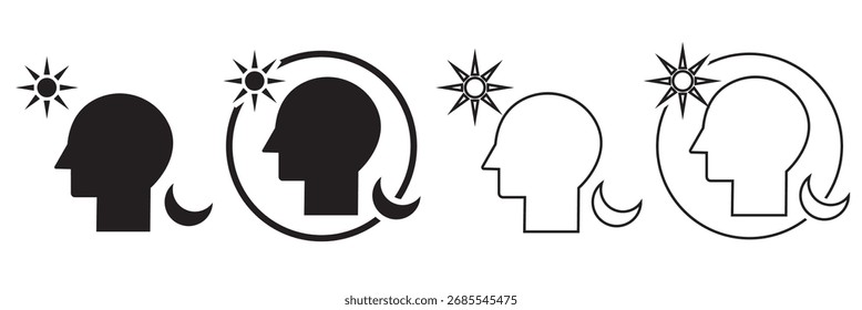 Circadian rhythms icon. isolated on white background. vector illustration. EPS 10	