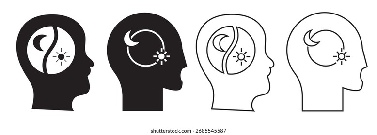 Circadian rhythms icon. isolated on white background. vector illustration. EPS 10	