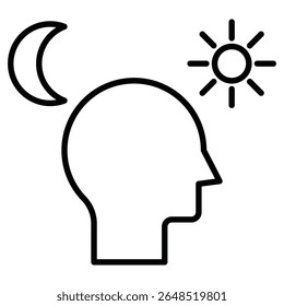 Ícone de ritmos circadianos Contornar a marca de logotipo isolada