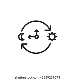 Circadian rhythms icon Outline vector for web ui