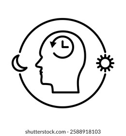 Circadian rhythms icon Outline vector symbol sign