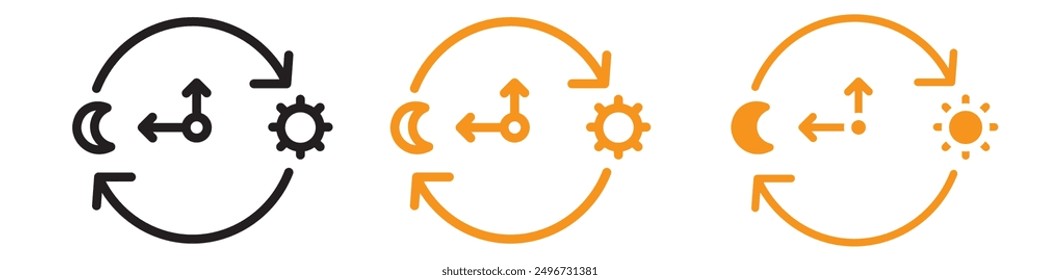 Circadian Rhythms Icon Set Biological Clock Illustrations for Health and Wellness