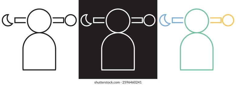 Circadian rhythms icon. Vector illustration. isolated on white and black background. EPS 10