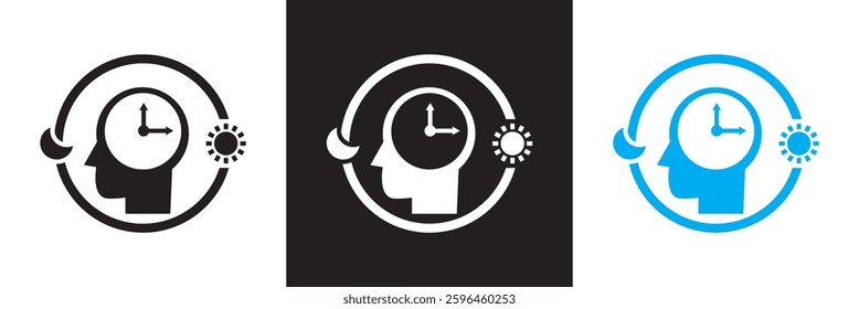 Circadian rhythms icon. Vector illustration. isolated on white and black background. EPS 10
