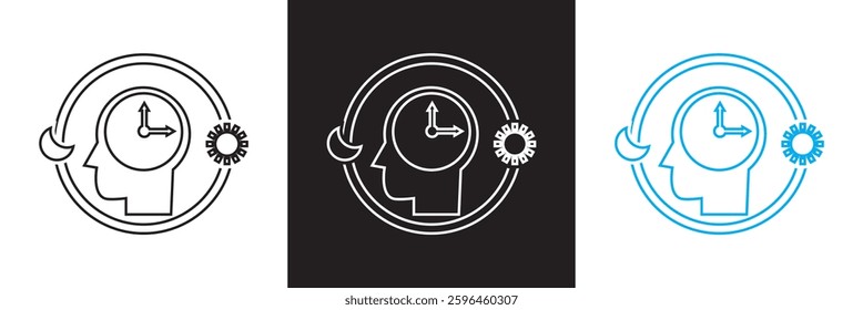 Circadian rhythms icon. Vector illustration. isolated on white and black background. EPS 10