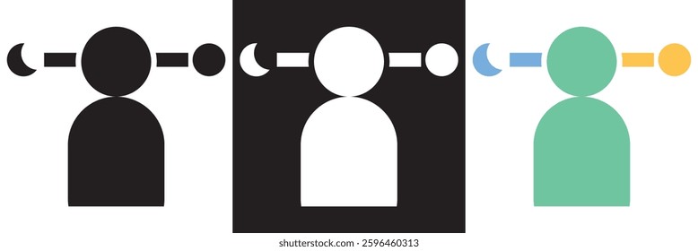 Circadian rhythms icon. Vector illustration. isolated on white and black background. EPS 10