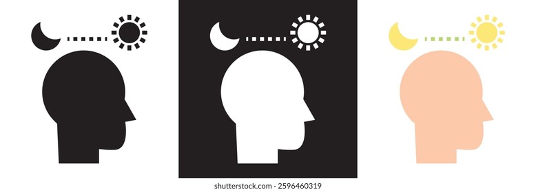 Circadian rhythms icon. Vector illustration. isolated on white and black background. EPS 10