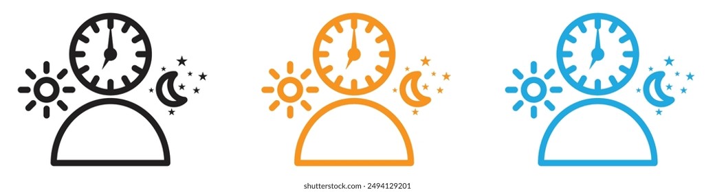 Circadian rhythms icon vector logo set collection for web app ui