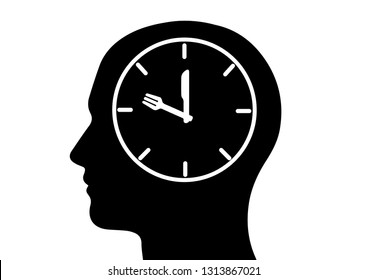 The circadian rhythms vector creative illustration. circadian clocks or biological clock that control our brain when to sleep, tell our gut when to digest and Eating time.