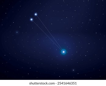 Circinus constellation in night sky