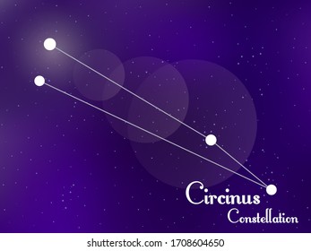 Circinus constellation. Starry night sky. Cluster of stars, galaxy. Deep space. Vector illustration