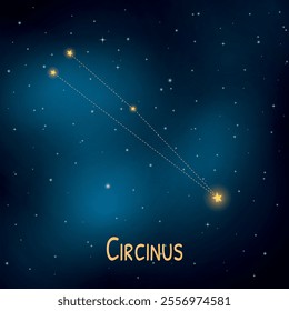 Circinus constellation: starry night sky with labeled celestial poster.