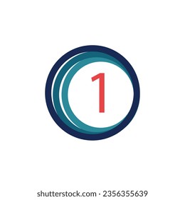Diseño de logotipo de círculo y número 1