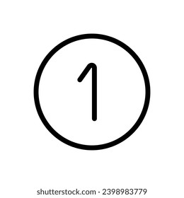 circle 1-icon. Simple vector sign