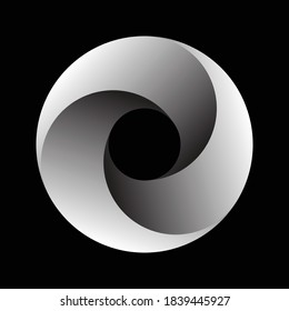Círculo con 3 segmentos y gradientes. Logo o icono para cualquier proyecto.