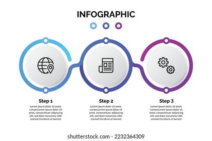 Circle 3 steps process infographic design template