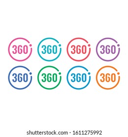 circle and 360 degree. vector colorful 360 degree logo