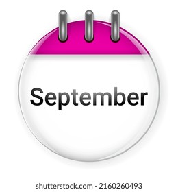 círculo 3 d calendario septiembre. dibujo de icono de garabato. dibujo de ilustración vectorial