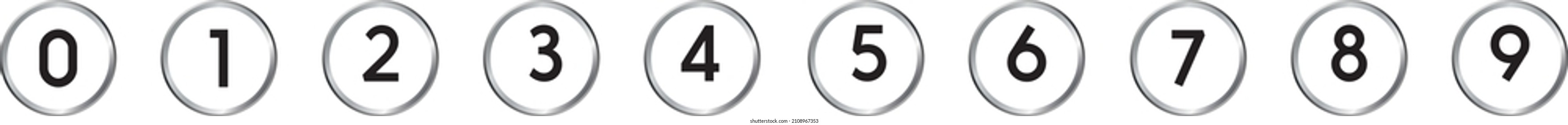 Circle 3d icon set with number bullet point from 1 to 10